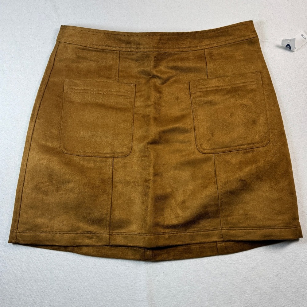 Old‎ Navy Faux Suede Mini Skirt Brown Pockets Women's Size 10 Fall  boho NWT